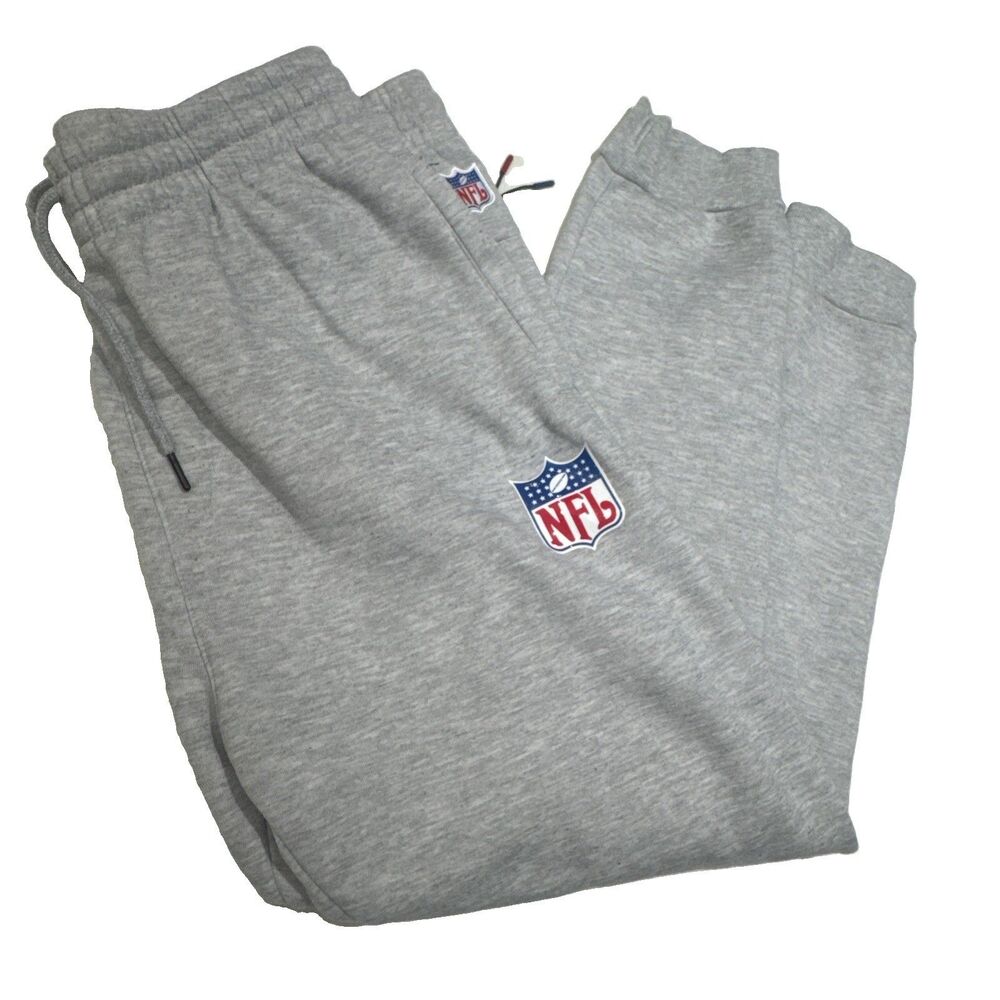 NFL Logo On Field Sweatpants Mens XL Grey Laced Joggers- pockets defect read*